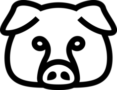 Pig Face Outline Craft Design Svg File, Free Vectors File
